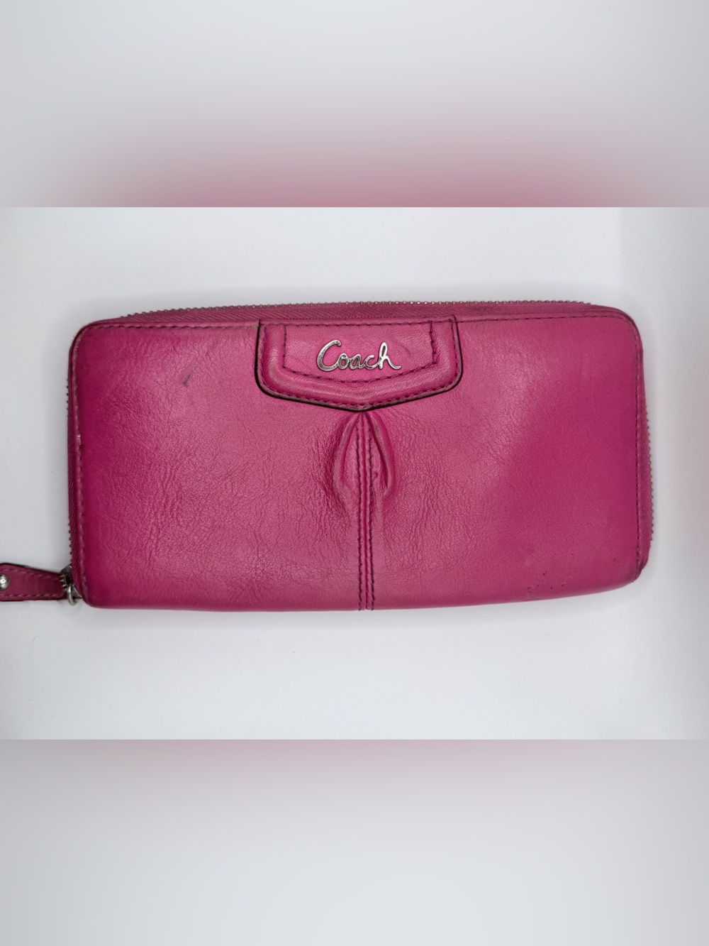 Coach Hot Pink Leather Zip Wallet Vintage Y2K